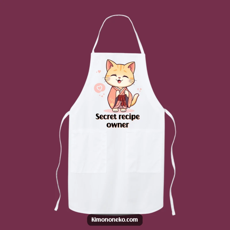 Funny Kawaii Cat Kimono Apron: Elegant Chef Style, Secret Giggle Kitchen Gift