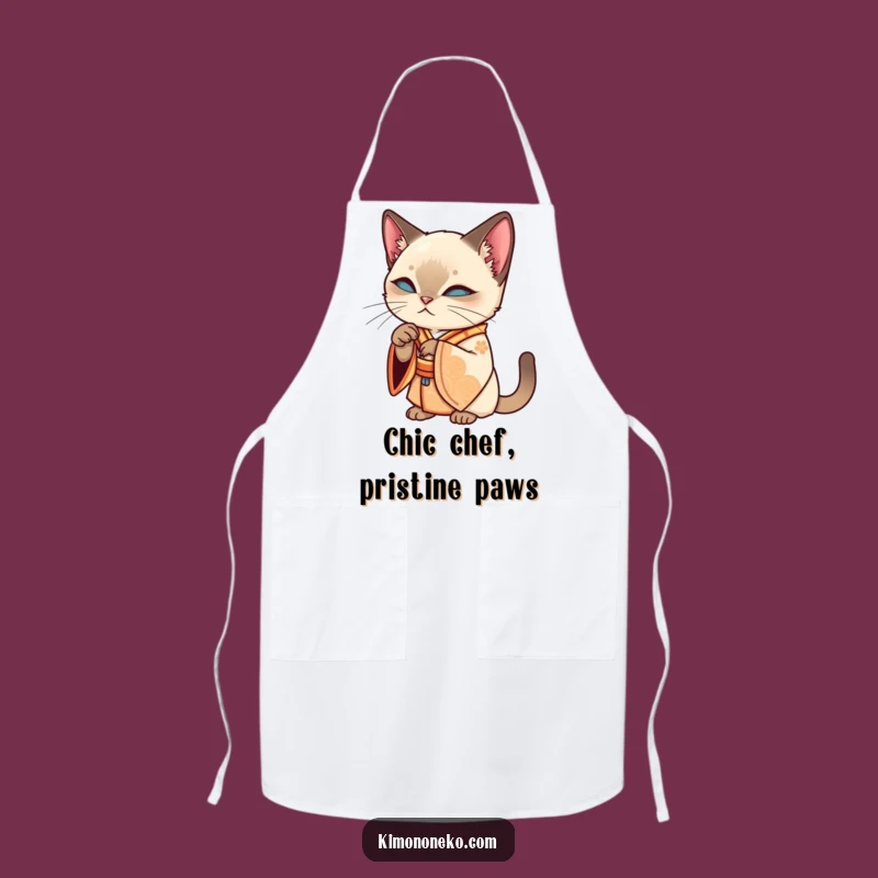 Funny Siamese Cat Kimono Apron - Cook with Feline Flair!