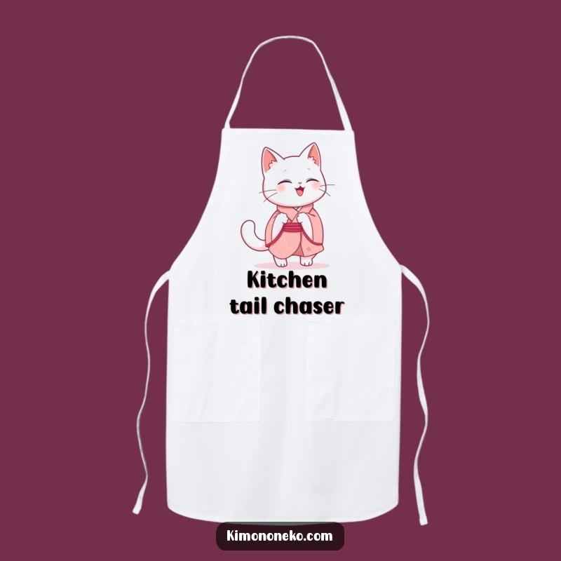 Funny Kawaii Cat Apron: Giggling Kitty Chef for Kitchen Fun
