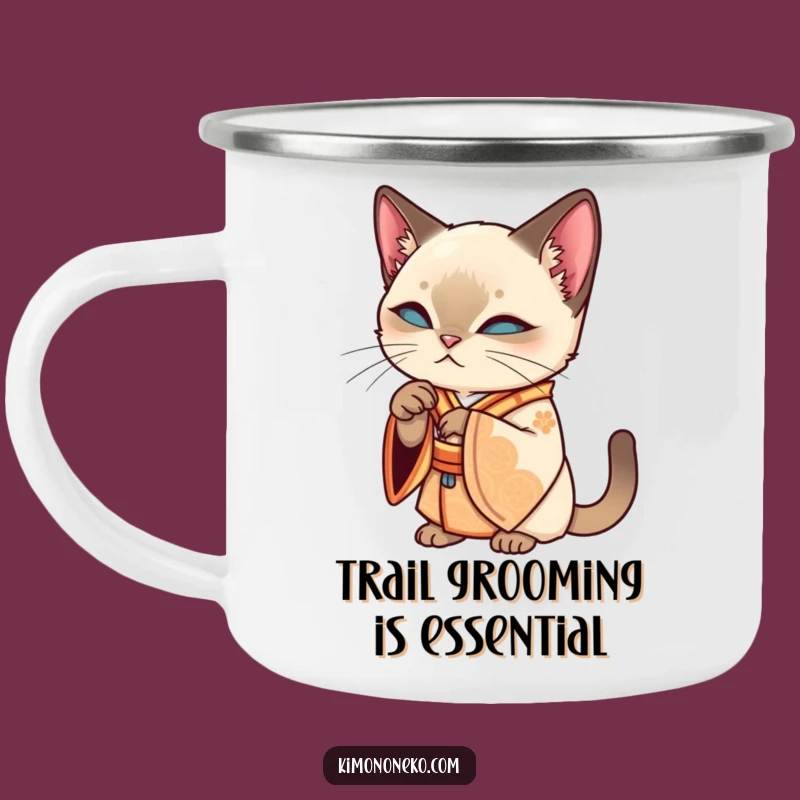 Elegant Siamese Cat Kimono Mug - Camp in Style!