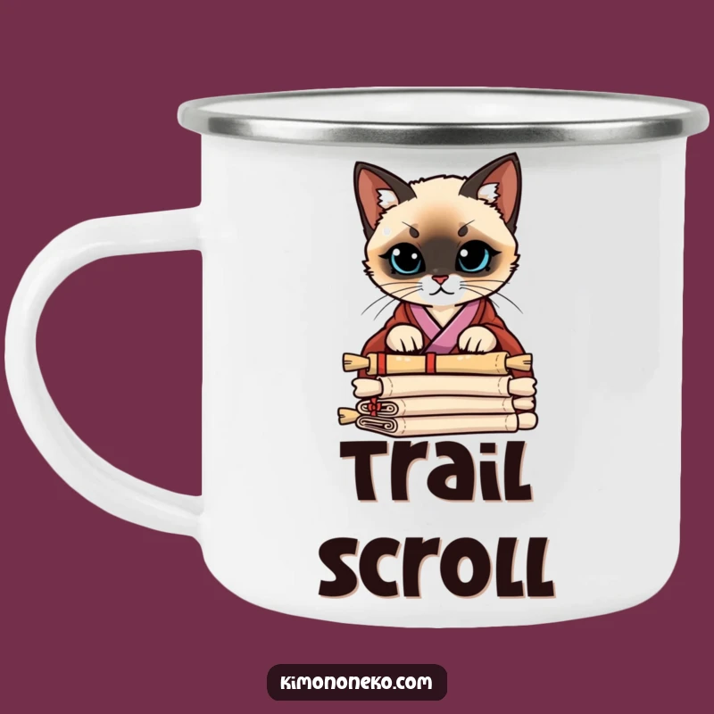 Funny Siamese Kimono Camping Mug: Curious Peek Adventures