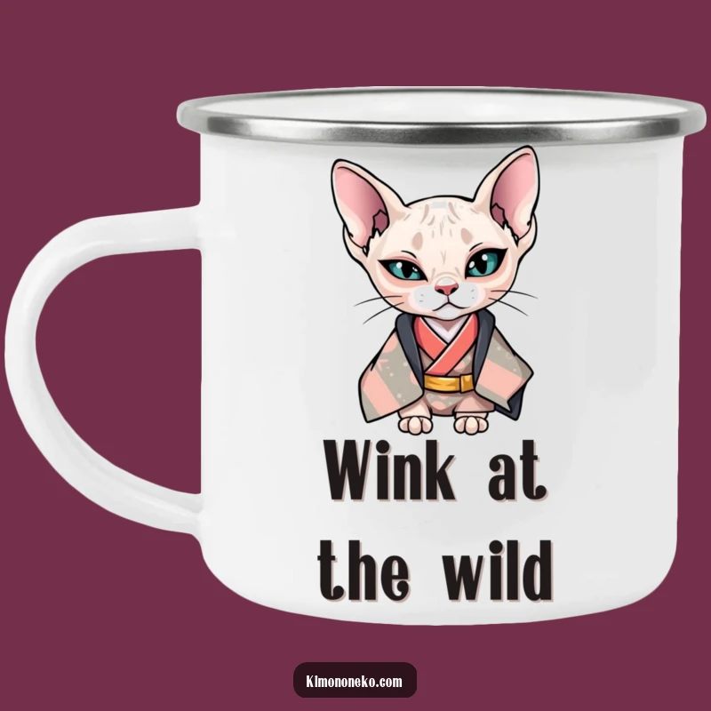Funny Kawaii Sphynx Cat Wink Mug - Cool Outdoor Anime Gear