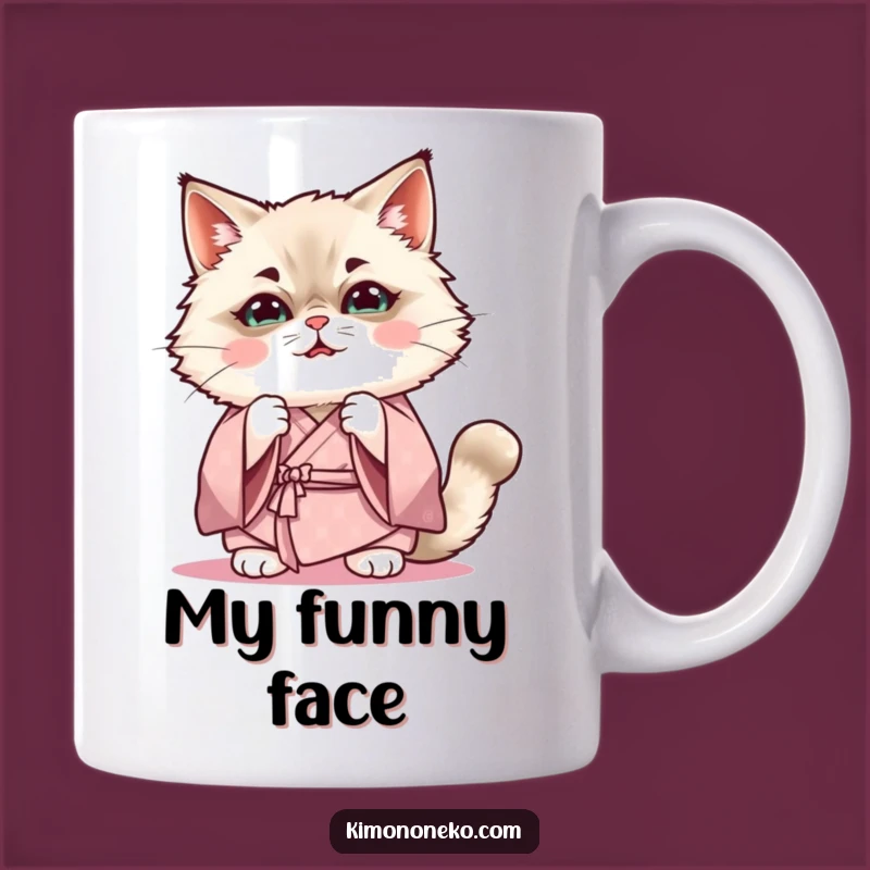 Funny Kawaii Ragdoll Cat Expression Mug - Cute Anime Gift
