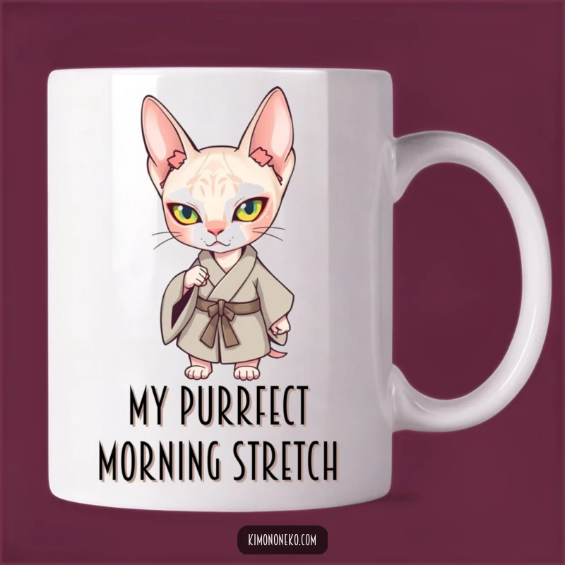 Funny Kawaii Sphynx Cat Kimono Mug: A Confident & Determined Feline Gift