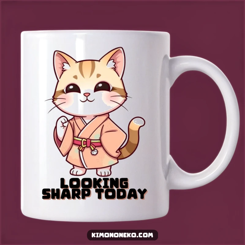 Funny Stylish Cat Kimono Mug - Confident & Cool Gift