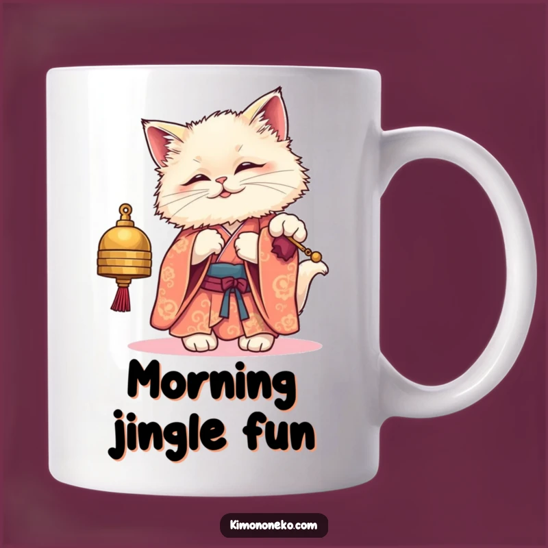 Funny Kawaii Cat Kimono Mug: Adorable Playful Gift for Cat Lovers