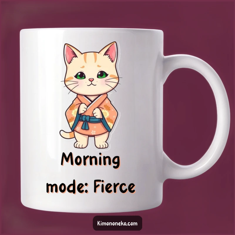 Funny Kawaii Cat Kimono Mug: Confident Kitty Pose, Perfect Funny Gift Idea