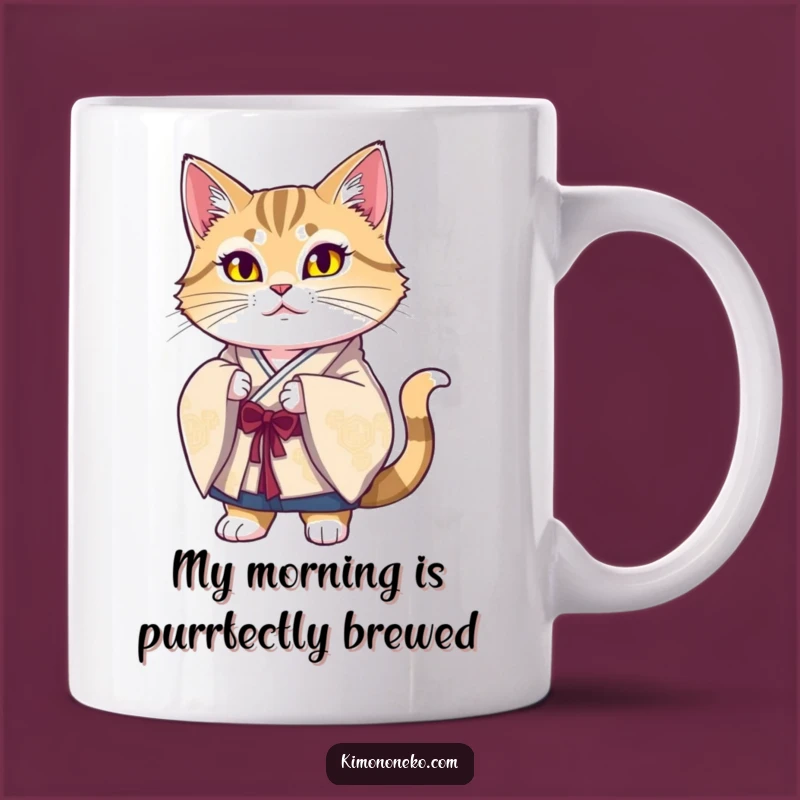 Funny Majestic Cat Kimono Mug: A Proud Pose Perfect for Cat Lovers Gift