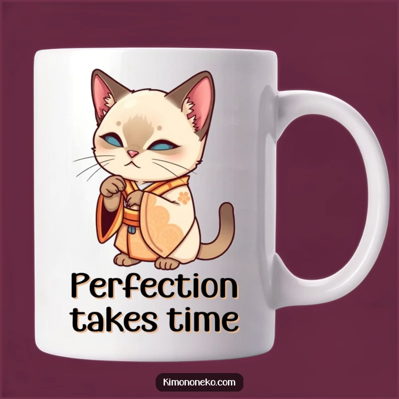 Elegant Siamese Cat Kimono Mug - Funny Pampering Gift!