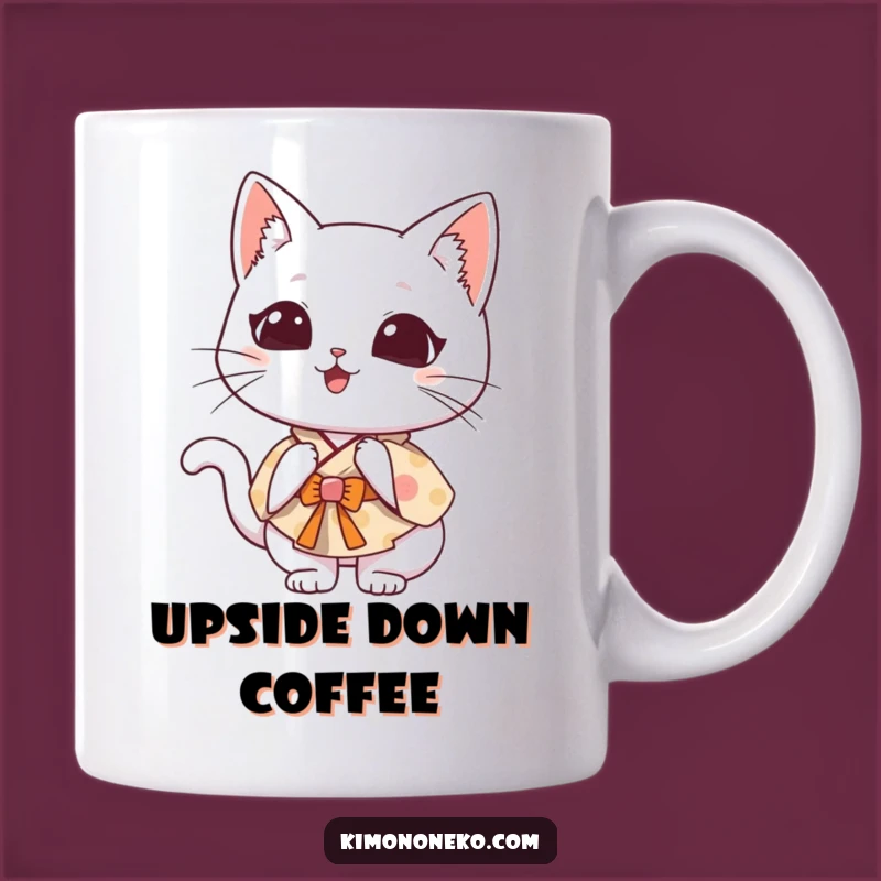 Funny Kawaii Cat Kimono Mug: Clumsy Flip, Hilarious Cat Lover Gift