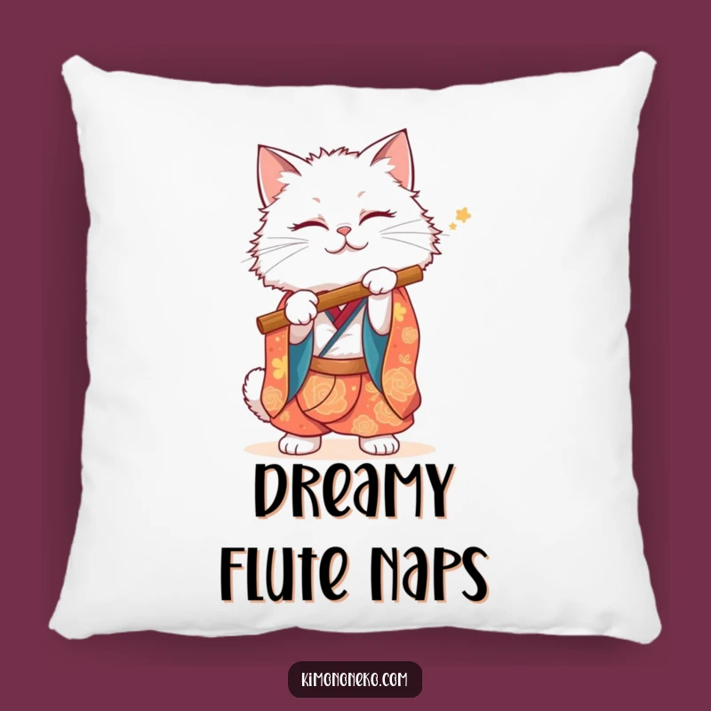 Funny White Cat Kimono Pillow: Musical Pillow Pet, Cozy & Cute Gift