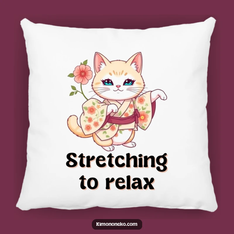Funny Artistic Cat Kimono Pillow: Luxe Comfort with Feline Flair