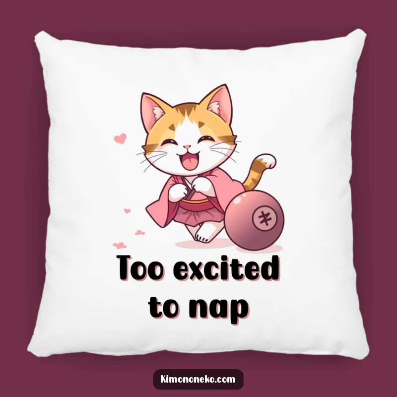 Funny Calico Cat Kimono Pillow - Cozy Playtime Fun!