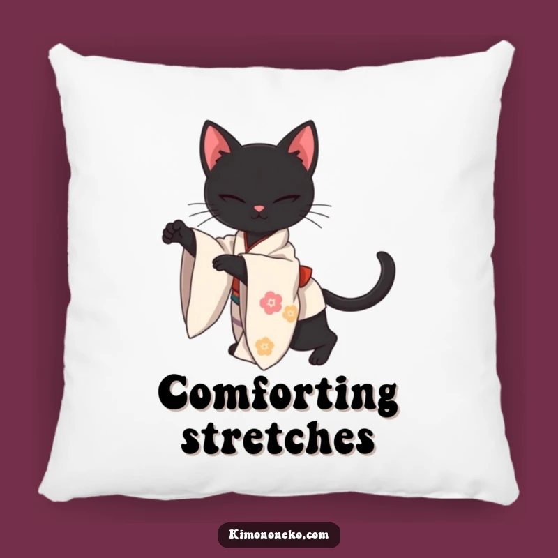 Funny Kawaii Black Cat Kimono Pillow: Add Comfy, Elegant Sophistication to Your Home