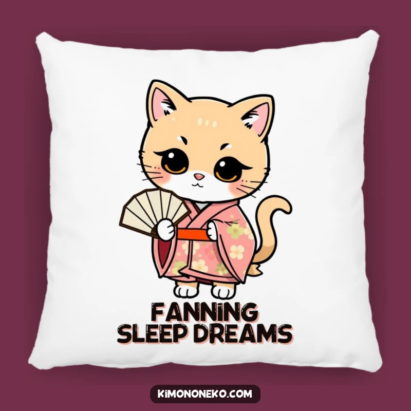 Funny Kawaii Cat Kimono Pillow: Cozy Fan Pose Cushion, Perfect Funny Gift