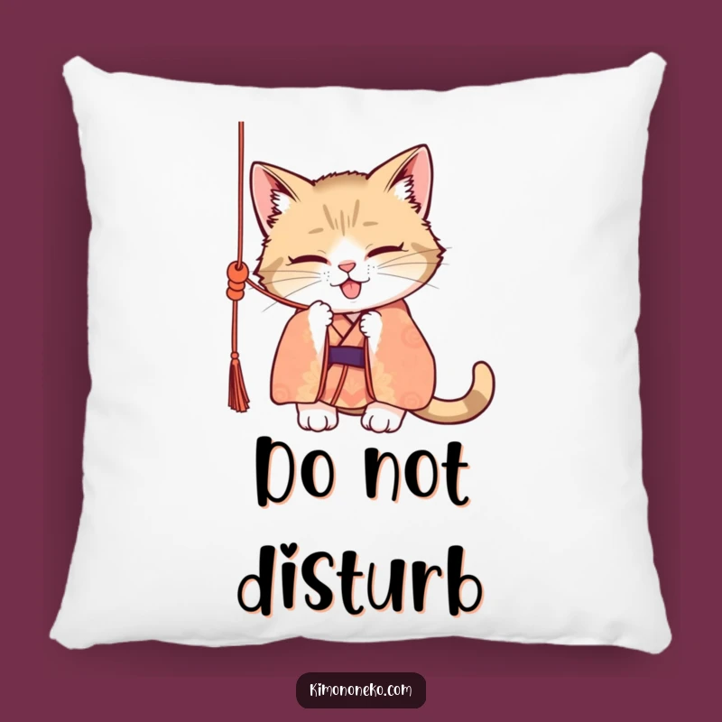 Funny Mischievous Cat Kimono Pillow - Cozy & Comical Comfort