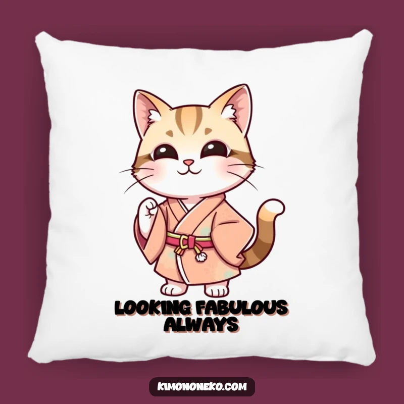 Funny Stylish Cat Kimono Pillow - Chic Comfort & Humor