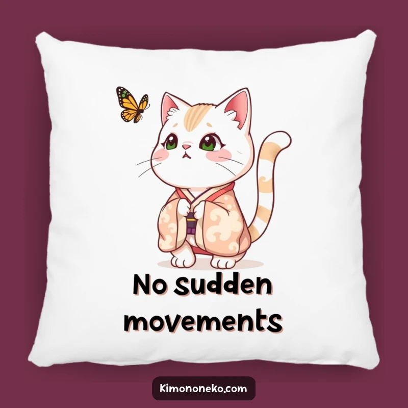 Funny Surprised Cat Kimono Pillow - Cozy & Comical Comfort