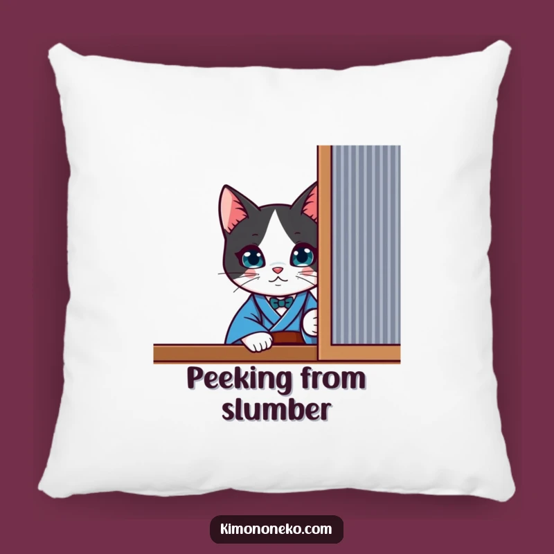 Comforting Funny Kawaii Tuxedo Cat Pillow - Curious Peek Decor