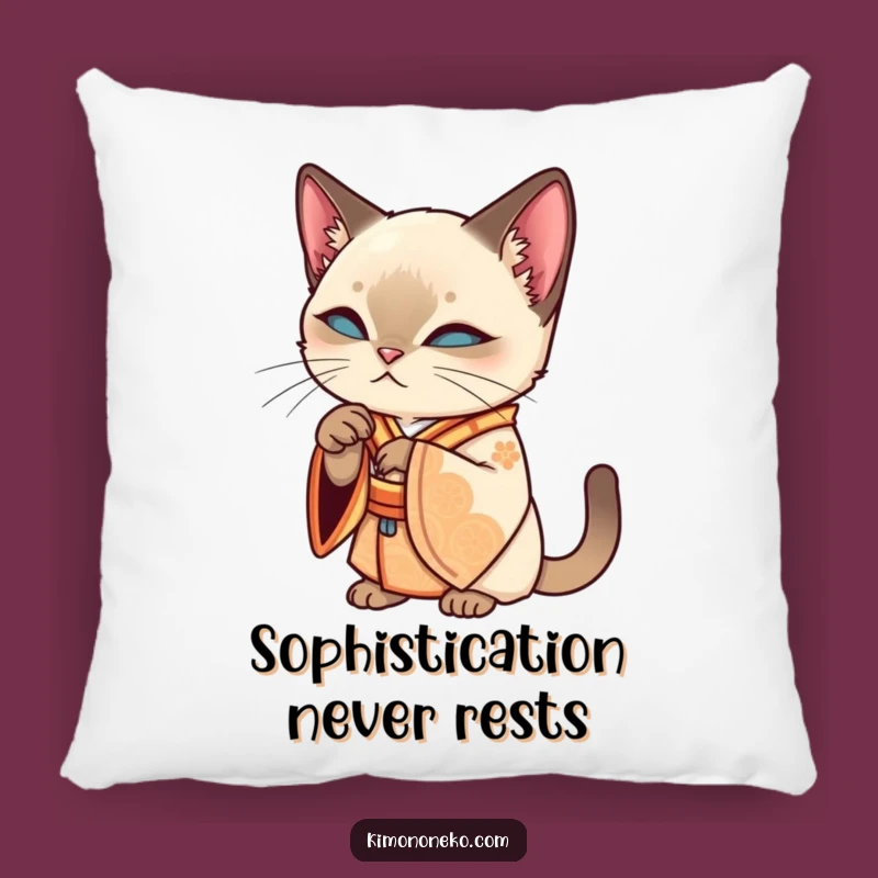 Funny Siamese Cat Kimono Pillow - Luxurious Comfort & Humor!