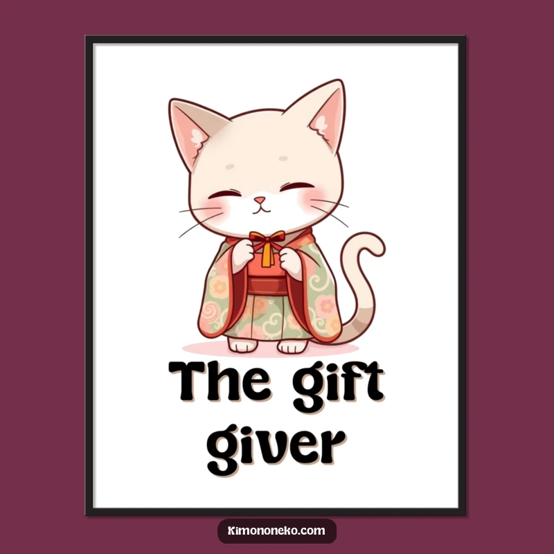 Funny Sleek Cat Kimono Digital Art - Elegance and Generosity for Your Walls!