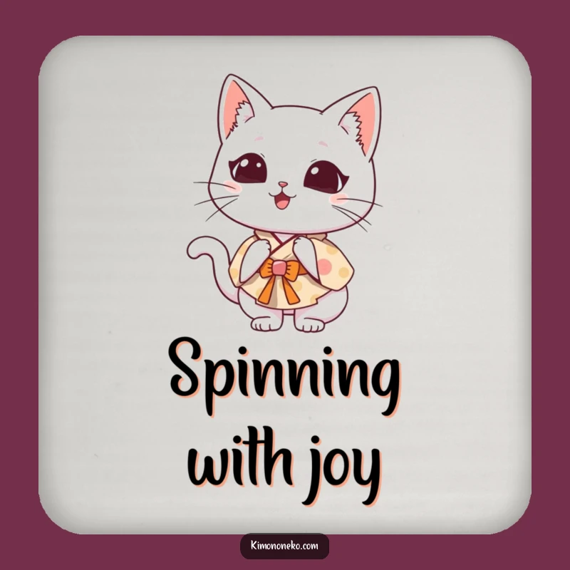 Funny Kawaii Cat Kimono Coaster: Clumsy Protection, Cute Funny Gift