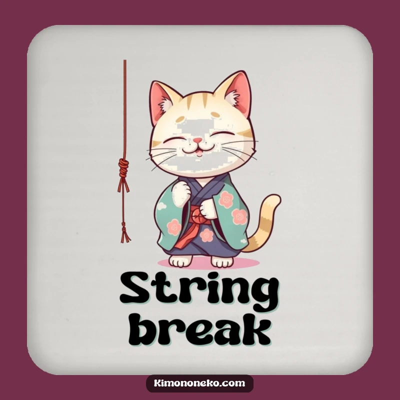 Funny Kawaii Cat Kimono Coaster: Playful Table Protector, Hilarious Gift Set