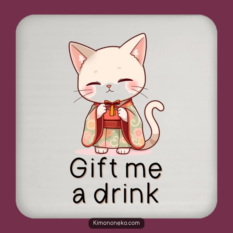 Funny Sleek Cat Kimono Coasters - Elegant Protection for Your Table!