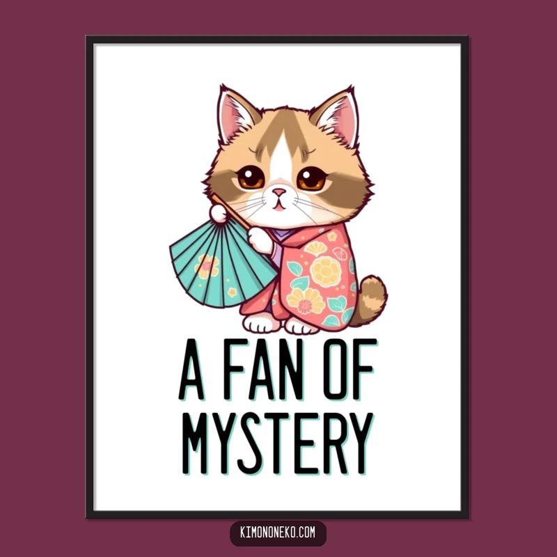 Funny Kawaii Scottish Fold Cat Poster - Cute Anime Wall Art