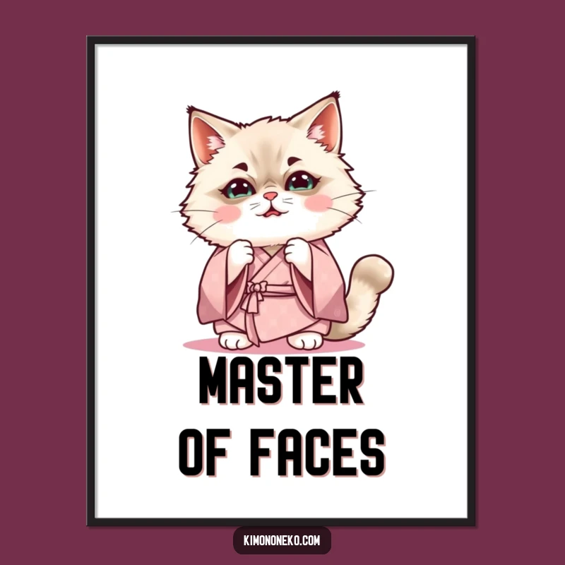 Funny Kawaii Ragdoll Cat Poster - Cute Anime Wall Art