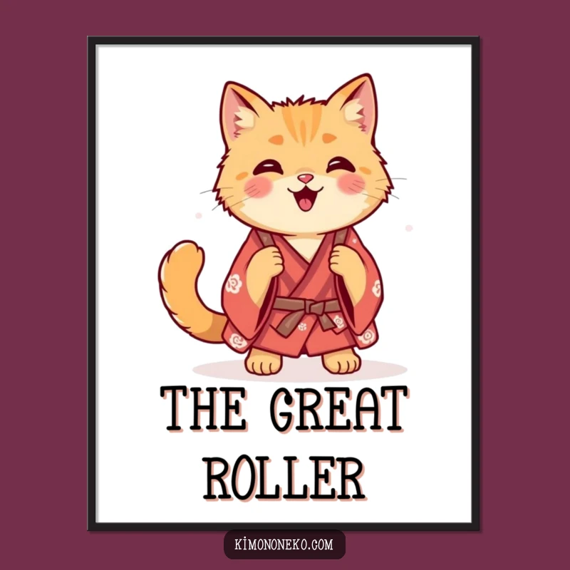 Funny Ginger Cat Kimono Poster - Artful Rolls for Your Walls!