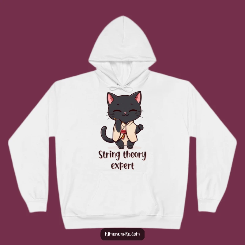 Cozy Funny Black Cat Kimono Hoodie: Kawaii Playtime for a Hilarious Gift