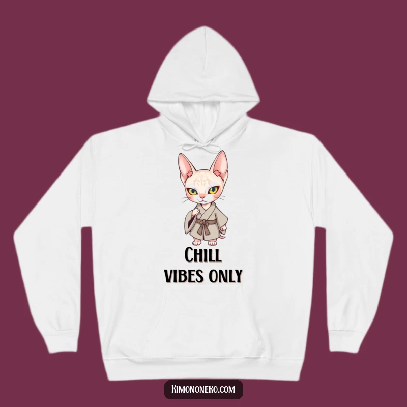 Cozy Funny Kawaii Sphynx Cat Kimono Hoodie: Confident Feline Comfort Gift