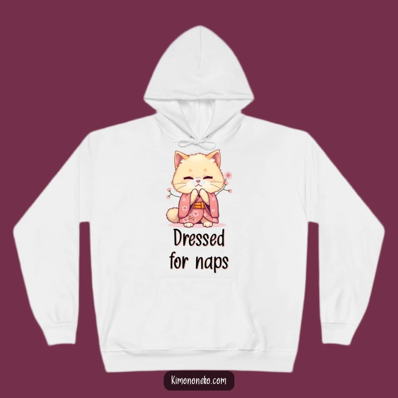 Funny Bowing Cat Kimono Hoodie: Cozy Fluffy Feline Comfort, Perfect Funny Gift for Relaxation