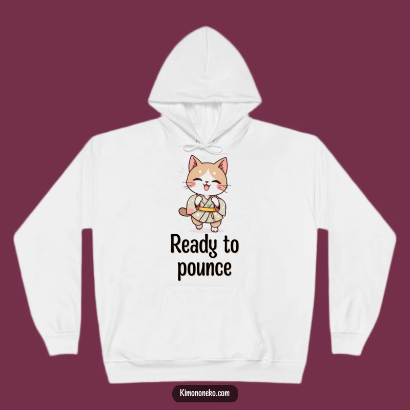 Funny Kawaii Cat Hoodie: Cozy Kimono Pounce Sweatshirt, Perfect Funny Gift