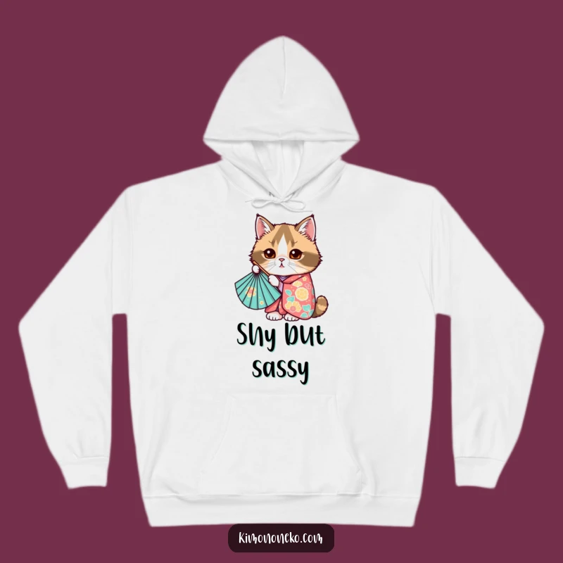 Funny Kawaii Scottish Fold Cat Fan Hoodie - Cozy Cute Anime Wear