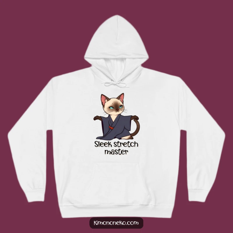 Funny Siamese Cat Kimono Hoodie: Cozy Elegance, Sleek Feline Comfort, Warm Gift