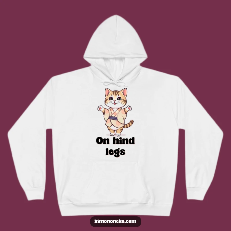 Cozy Funny Tabby Cat Kimono Hoodie: Kawaii Balance for a Hilarious Gift