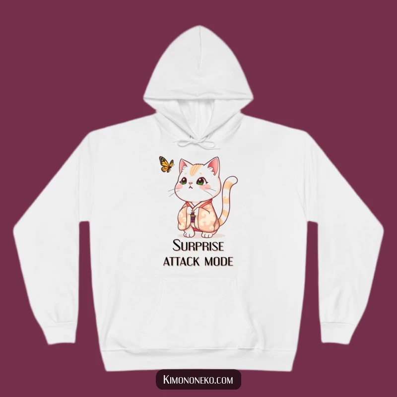Funny Surprised Cat Kimono Hoodie - Cozy & Full of Surprises