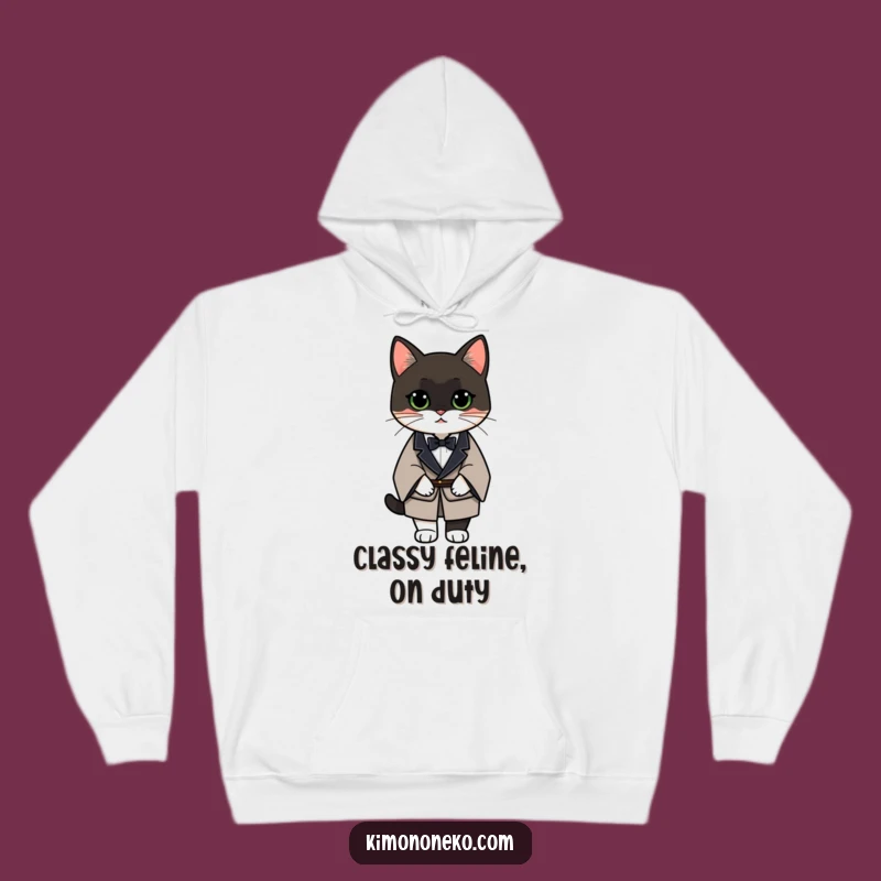 Warm & Funny Tuxedo Cat Kimono Hoodie: Sophistication You Can Wear!