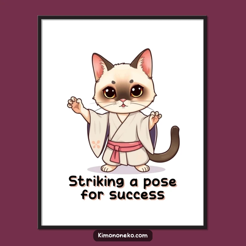 Free Printable Kawaii Siamese Cat Art: Dramatic Downloadable Decor