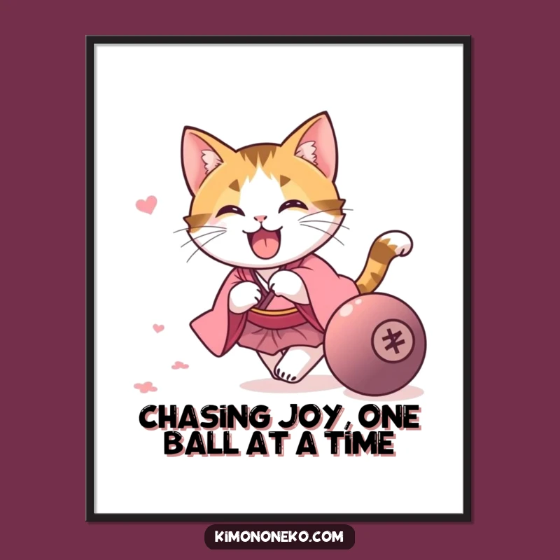Funny Free Printable Wall Art: Playful Calico Cat - Energetic Downloadable Art