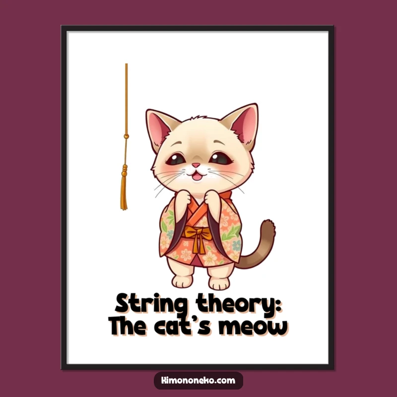 Free Printable Wall Art: Playful Siamese Cat Kimono Art, Funny Downloadable Decor