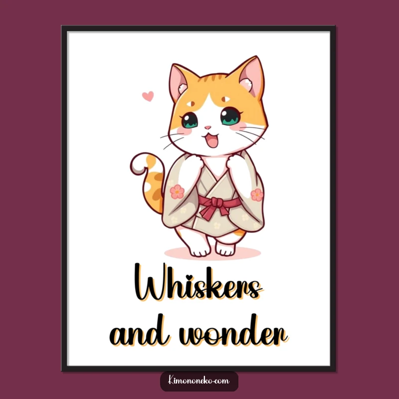 Free Printable Calico Cat Kimono Spin Wall Art - Funny Downloadable Decor