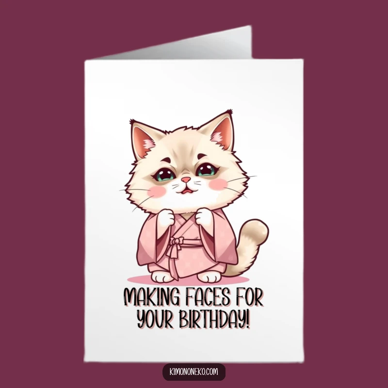 Funny Free Printable Birthday Card: Ragdoll Cat Practice Face Download