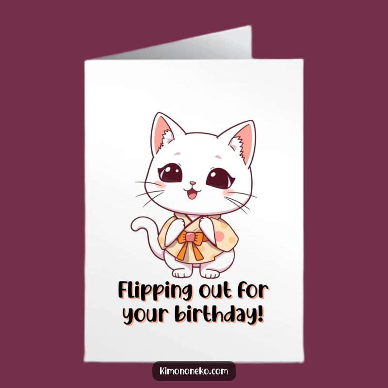 Silly Free Printable Birthday Card: Clumsy Cat Somesault - Downloadable Gift