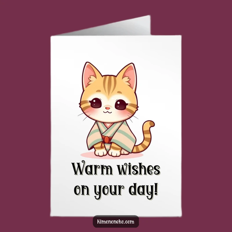 Free Printable Tabby Cat Birthday Card: Sunny Basking Joy!