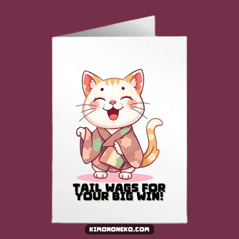 Free Printable Congratulatory Cat Kimono Card Funny Downloadable Gift