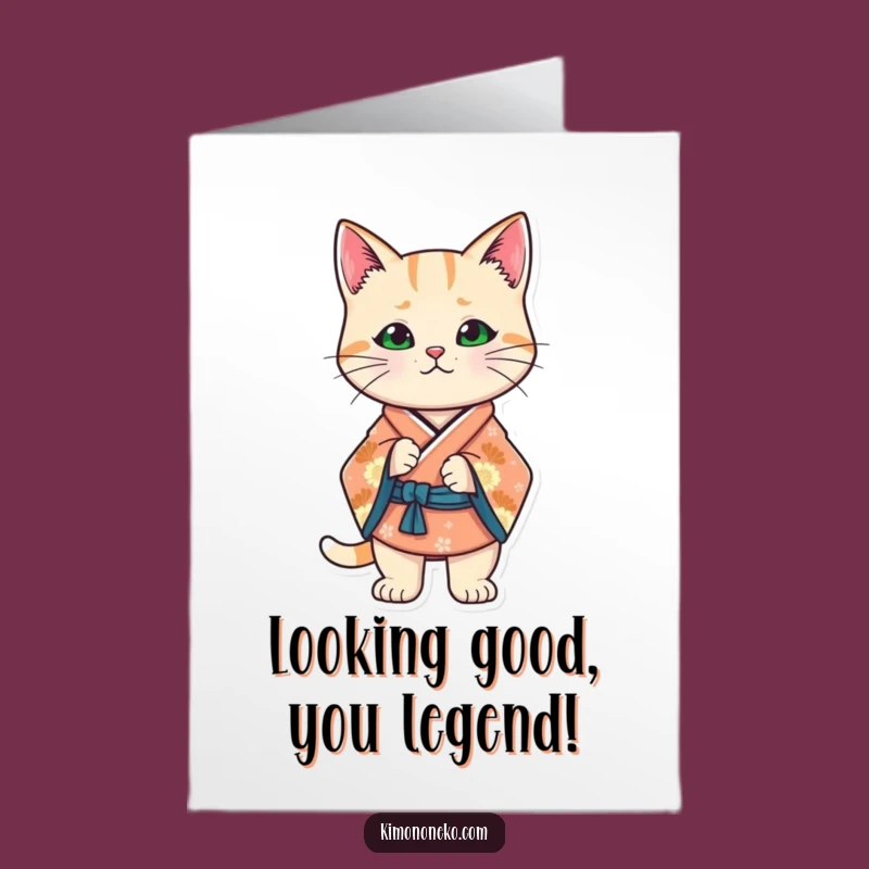 Proud Free Printable Congrats Card: Kawaii Cat Kimono - Instant Downloadable Gift