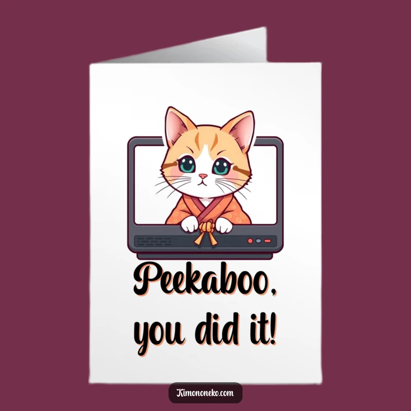 Free Printable Congratulatory Cat Kimono Card Funny Downloadable Gift